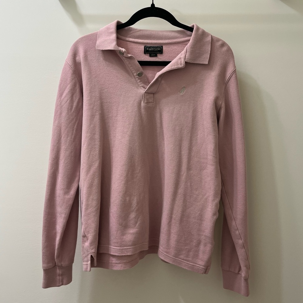 VTG Marlboro Classics Pink Long Sleeve Polo Shirt